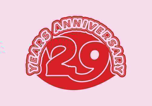29 years anniversary logo and sticker design template vector