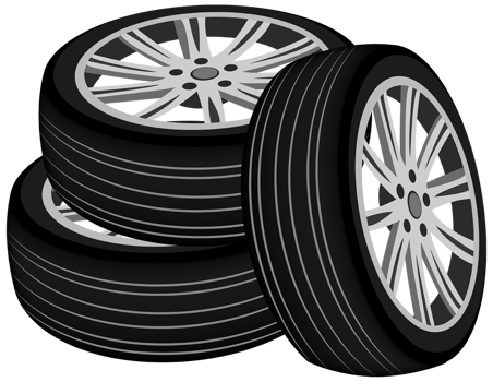 black rubber car tires transparent png
