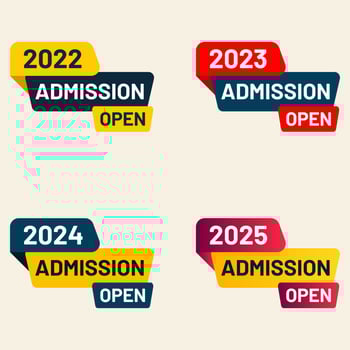 2023 admission open tag abstract shape banner text box vector