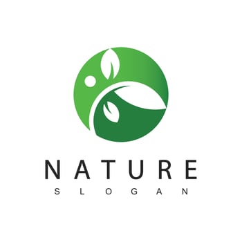 Nature Logo Design Template Using Circle Leaf Symbol vector