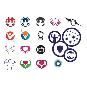 virus,coronavirus, Bacteria, Germs and Microbe isolated on white background. Vector Icon Illustration