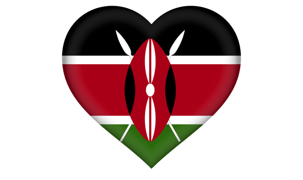 Kenya flag icon in the form a heart png