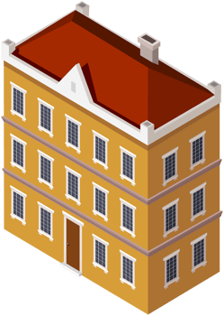 Residential Building With Red Roof png