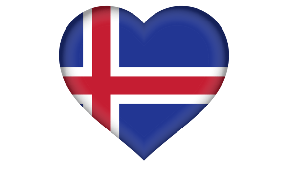 Iceland flag icon in the form of a heart png