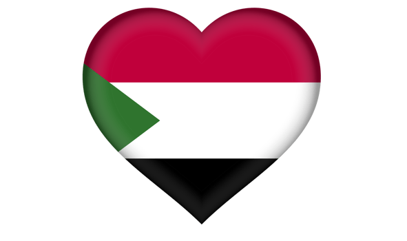Sudan flag icon in the form of a heart png