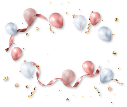 Party Holiday Birthday Background with Balloons png