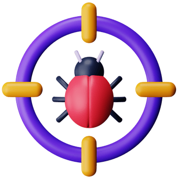 Bug target 3d rendering isometric icon. png