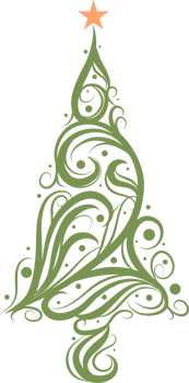 Christmas tree calligraphic png