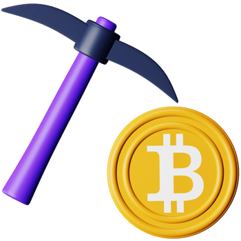Bitcoin mining 3d rendering isometric icon. png