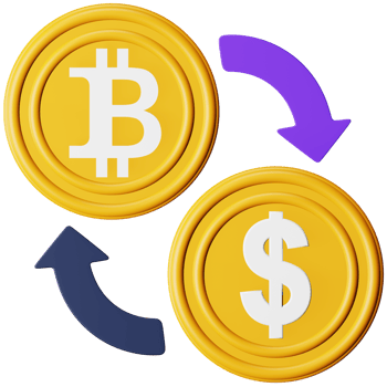 Bitcoin exchange 3d rendering isometric icon. png