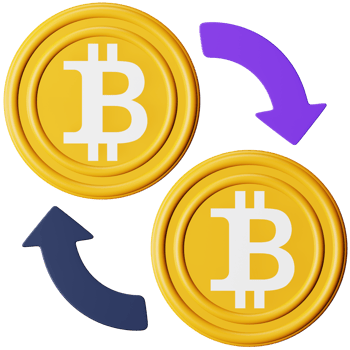 Bitcoin transfer 3d rendering isometric icon. png