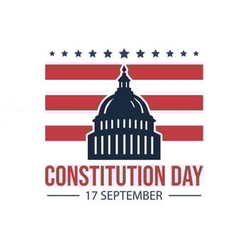 American constitution day badge vector logo icon isolated on white background