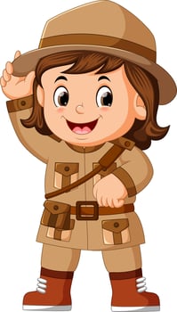 Cartoon little girl scout vector