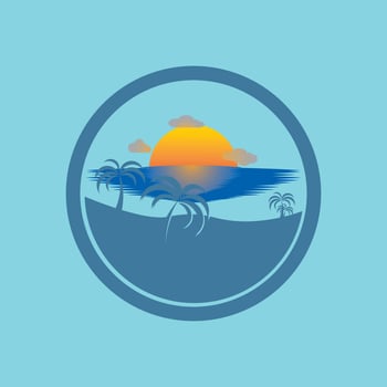 Sunset logo icon design symbol illustration vector
