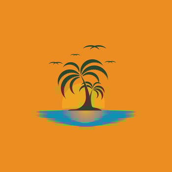 Sunset logo icon design symbol illustration vector