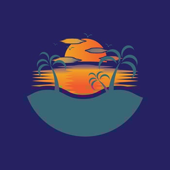 Sunset logo icon design symbol illustration vector