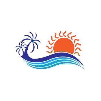 Sunset logo icon design symbol illustration vector