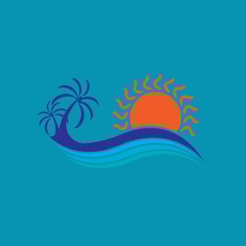Sunset logo icon design symbol illustration vector