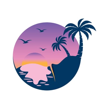 Sunset logo icon design symbol illustration vector