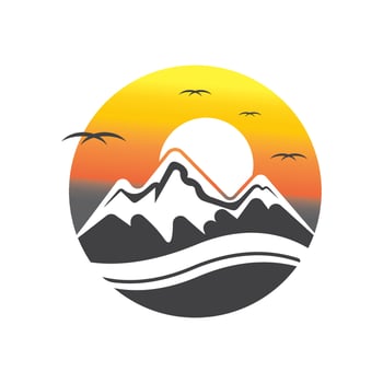 Sunset logo icon design symbol illustration vector