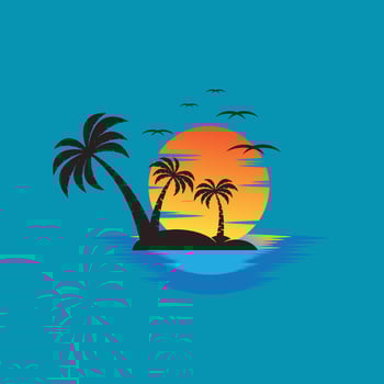 Sunset logo icon design symbol illustration vector