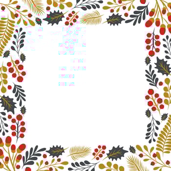 Winter Floral Border Background vector
