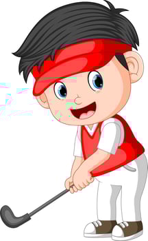 The Children profesional Golfer Ilustration vector