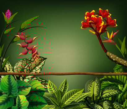 A green wallpaper with the leaves around it and branch vector