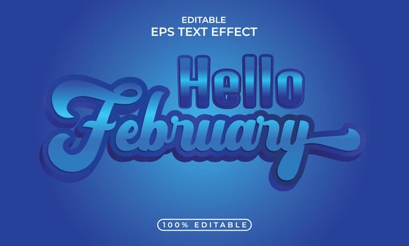 Hello month, editable Text effect. Vector illustration for design calendar