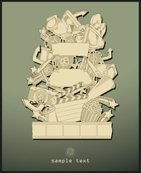 line drawing movie theme - vector