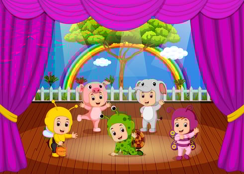 a cute collections of animal costume vector
