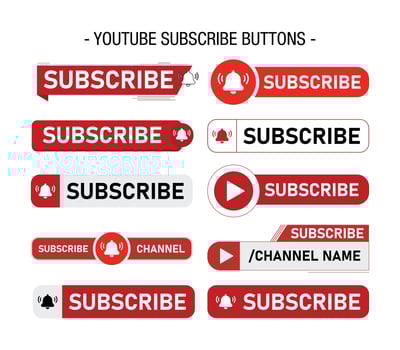 YouTube Channel Subscribe Button Template Design vector