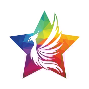 Phoenix Logo flying bird abstract design vector template.