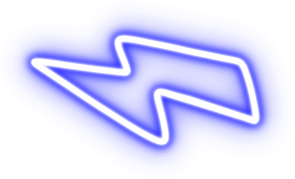 thunder in neon light for design element. blue bulb neon light isolated background png