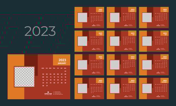 Desk Calendar 2023 Template vector