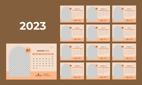Desk Calendar 2023 Template vector