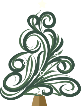 Christmas tree calligraphic design png