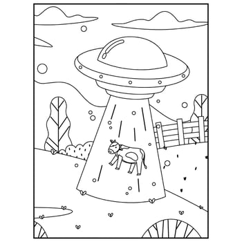 Space Coloring Book Pages For Kids vector