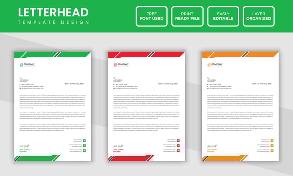 Modern Clean Corporate business Letterhead Design Template vector