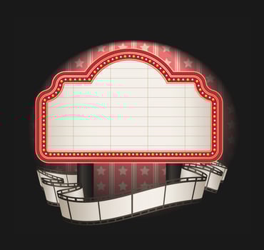 marquee with film strip banner- vector