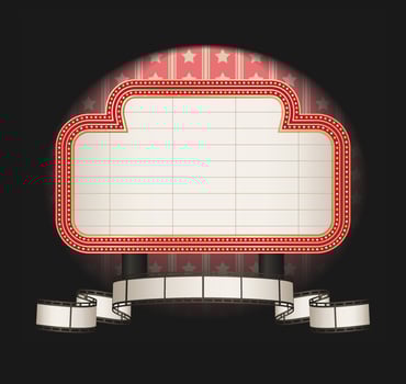marquee with film strip banner- vector