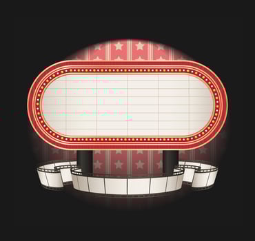 marquee with film strip banner- vector