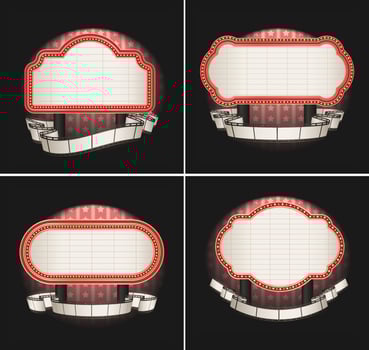 marquee with film strip banner- vector