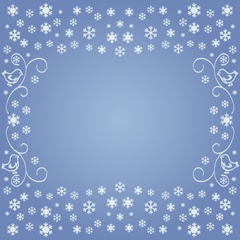 Image of snowflakes from the ornament on a dark blue background. EPS10 vector