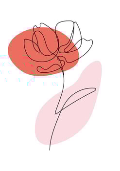 Abstract single line flower vector illustration for minimalist print, cover, boho decor, organic poster, pillowcase design. Boho fashion art.