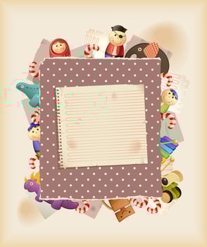 Toys, candy and childhood memories - background vector