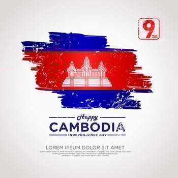 Cambodia Independence day greeting card Template. vector