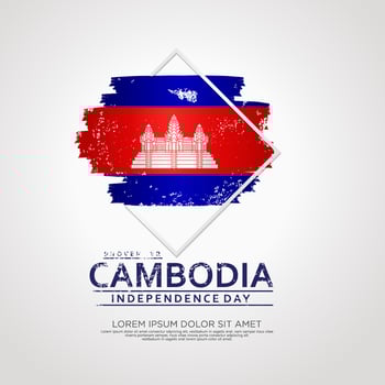 Cambodia Independence day greeting card Template. vector