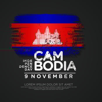 Cambodia Independence day greeting card Template. vector