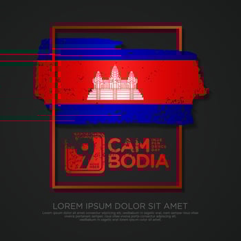 Cambodia Independence day greeting card Template. vector